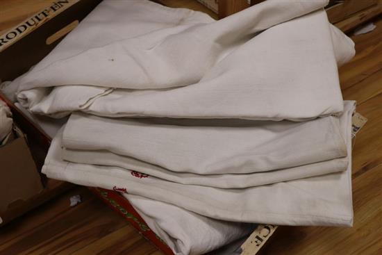 Five mixed French provincial linen sheets